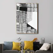 Abstract black white C Canvas Wall Art