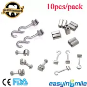 10pc Dental Orthodontic Crimpable Hooks Stops/Cross/Sliding/Left/Right Brackets