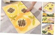 Bathroom Rugs Soft Plush Non Slip Small Bathroom Rug 24" x 16" Yellow Flower