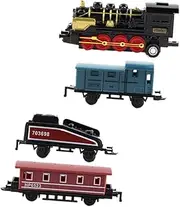 ERINGOGO Alloy Steam Train Set Pull Back Toy Cars 4pcs Mini Train Model Educational Toy for Boys Boys and Girls Safe