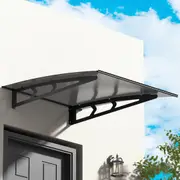 InstaHut 1m x 1m Window Awning Door Canopy Grey Solid Sheet Metal Frame