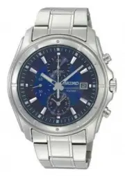 SEIKO Men's Chronograph SNDB63 SNDB63P1 Blue Dial 100m Steel Watch