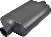 Chambered Muffler with 2-1/2 Inch Inlet/Outlet, Aluminized Steel, 13 inches Long