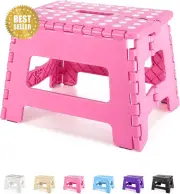 Folding Step Stool 9", Durable Kids Step Stool, Holds up to 300 Lbs