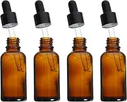 4 Pack 30ml Essential Oil Dropper Bottles Travel Set Scale Glass Rubber Leakproof for Oils