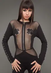 [Poster Grl] Rude Temptations Mesh Jumpsuit