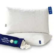 Memory Foam Pillows Standard Size Set of 2，Adjustable Gusseted Bed Pillow for...