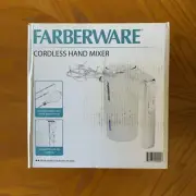 FARBERWARE White Cordless Rechargeable 3-Speed Hand Mixer W/Wisk-Beater