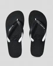[Billabong] Billabong Men's Lowdown Flip Flops Slippers in Black White Size 11 11 Black White