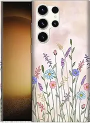 [SuzaCase] Back Case for Samsung Galaxy S23 Ultra 5G - Stylish Floral Watercolored Design Printed Cute, Sleek Durable Hardshell Protective Designer Phone Case/Cover for Samsung S23 Ultra 5G