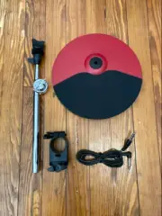 Red 10" Alesis Cymbal NEW w/10" Arm 1.5" Clamp & Cable Command X Drum SE Special
