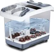 Foot Spa Bath Massager with Heat, Bubble Jets and 6 Electric Long Massage Rollers, Pedicure Stone Soak Tub Home Bucket Heating Foot shiatsu-spa Machine Relax Foot Pressure