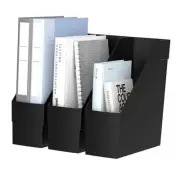 3 Pack Magazine Rack, Plastic File Folder Bin Organizer, Black