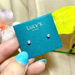 LUCY’S S925銀 白鑽耳釘