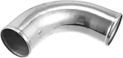 X AUTOHAUX OD 3.5" 89mm Leg Length 4" 100mm Aluminum Alloy Tube Intercooler Pipe 90 Degree Bend Elbow Air Intake Tube Silver Tone for Car