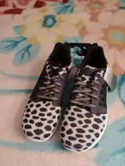 NEW Avia Women's Memory Foam Leopard Athletic Running Sneakers SZ 10 Black White