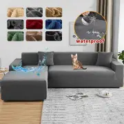 Waterproof Elastic Corner Slipcover L-Shaped Sofa Cover Sectional Couch Cover