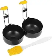 OKUMEYR Egg Molds for Breakfast Sandwiches Griddle Non-Stick Steel Egg Shapers Small Portable Foldable Non-Stick Easy to Clean Cooker Tool