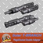 Compatible With MC4 Solar T-BRANCH Plug & Socket double adaptor PAIR