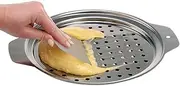 Hicook Stainless Steel Spaetzle Maker Lid with Scraper Traditional German Egg Noodle Maker Pan Pot Spaghetti Strainer
