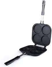 Happy Sales HSOB-YKP4B, Japanese Obanyaki Pan Stuffed Pancake Toaster Nonstick Aluminum Pan
