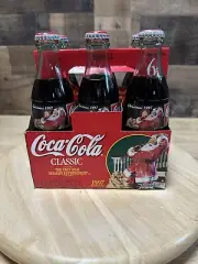 1997 Coca Cola Classic Christmas Six Pack Commemorative Bottles