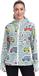 [Caihoyu] Zip Up Hoodies For Women Full Zip Plain t Shirts UPF 50+ Sweatshirt Lightweight Jacket Women Hiking Outdoor Cute