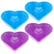 4 Pcs Baking Cake Pan Heart Silicone Cake Mold for Making Cake Bread AU/❉