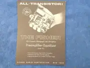 NOS 59 60 61 FISHER RADIO TR-1 TRANSISTOR PREAMPLIFIER-EQUALIZER SALES BROCHURE