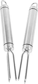 2Pcs Stainless Steel BBQ Corn Holders Forks Portable Corn Forks for Outdoor Grilling for Picnics and Barbecues Versatile Skewers for Corn Meat Fruits and Vegetables