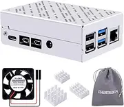 GeeekPi Raspberry Pi 4 Case, Raspberry Pi 4 Aluminum Case with 30mm Fan and 3 Heatsinks for Raspberry Pi 4 Model B 8GB/4GB/2GB