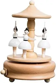 Box Toy Carousel Decorations Musical Decorations Retro Desktop Adornment Carousel Crafts Desktop Carousel Decoration Desktop Musical Decor Wooden