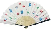 [大西賢製販] Ken Onishi S-F15-12 Petit Pla Unisex Printed Fan, 9.1 inches (23 cm), Okinawa "Ripple"