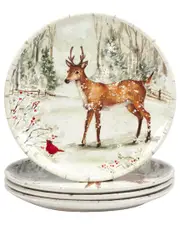 Certified International Winter'S Walk Set Of 4 Dinner Plates