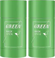 Pack of 2 Green Mask Sticks, Green Tea Purifying Clay Stick Mask, Green Stick Blackhead Experiences, Moisturises and Controls the Oil, Deep Cleansing for Oil Control, Blackheads Removal, for All Skin Types