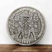 1921 God of Death Egyptian Mummification Anubis & Horus Commemorative Token Coin