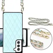 Cross body Lanyard Cover for Samsung Galaxy S21 Case - Blue