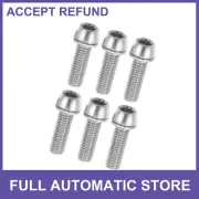 SIX Bicycle Stem Screws for MTB Bike M6x20mm Head Cap Bolt Universal Silver Tone