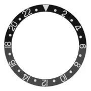 BEZEL INSERT FOR 44MM CASE OF ALPHA GMT DIVER AUTOMATIC WATCH BLACK SILVER FONT