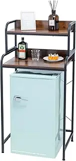 Zvyteay 2-Tier Mini Fridge Shelf Storage Shelf Mini Fridge & Microwave Stand Table, Kitchen Shelves Freestadning for Kitchen, Office