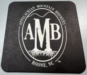 APPALACHIAN MOUNTAIN BREWERY Beer Coaster Mat 4"x4" Boone, NORTH CAROLINA