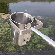 Telescopic Water Sampler with Beaker Pendulum Beaker Sampler Ladle Water Sampling Pole Sampler Rod for Environmental Monitoring Water Quality Sample Collection(Silver,1.17m-4m)
