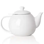 Porcelain Teapot with Removable Stainless Steel Infuser,Microwave & Dishwashe...