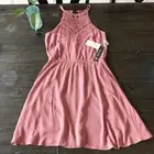 As U Wish Halter Top Sleeveless Mini Small Dress NWT Mauve A Line Crochet