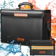 VEVOR Fireproof Document Box 2000℉ Folding Water Resistant Bag Storage Pouch