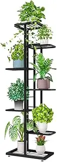 DelSol Metal Plant Stand,Multiple Stand Holder Shelf Rack, Indoor&Outdoor Planter Display Shelves for Patio Garden, Living Room, Corner Balcony and Bedroom (Dark Grey, 7 Tier-8 Potted)