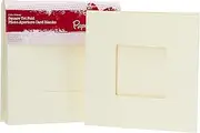 Papermania 300 GSM Square Tri Fold Window Aperture Card Blanks and Envelopes, Pack of 10, Cream,13.5 cmX13.5 cm