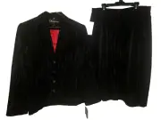 Sag Harbor Black with Red 2 Piece Skirt Set Size 14 SIZE 14 Jacket and Skirt NWT