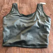 Offline Faux Fur Crop Top Size XL in Green