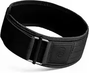 Gymreapers Quick Locking Weightlifting Belt for Bodybuilding, Powerlifting, Cross Training - 4 Inch Neoprene with Metal Buckle - Adjustable Olympic Lifting Back Support